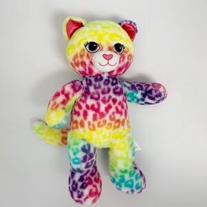 Build A Bear BAB Lisa Frank Bright Rainbow Cat Cheetah Leopard Soft Plush